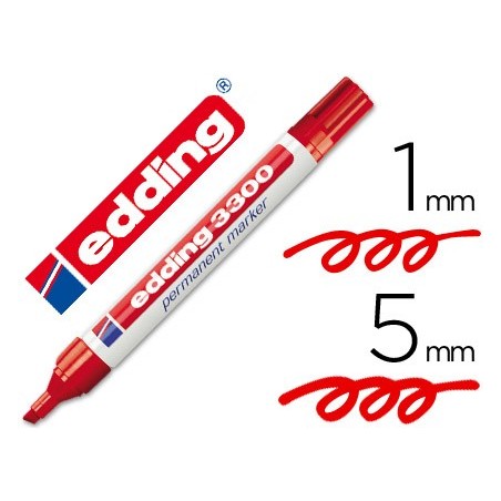 MARCADOR EDDING 3300 N.2 VERMELHO - PONTA BISELADA