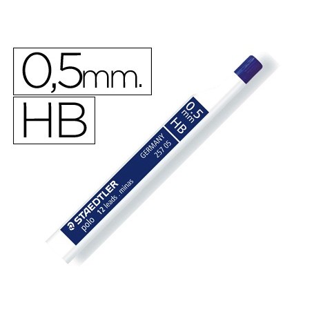 MINAS STAEDTLER GRAFITE 0,5 MM HB TUBO COM 12 MINAS