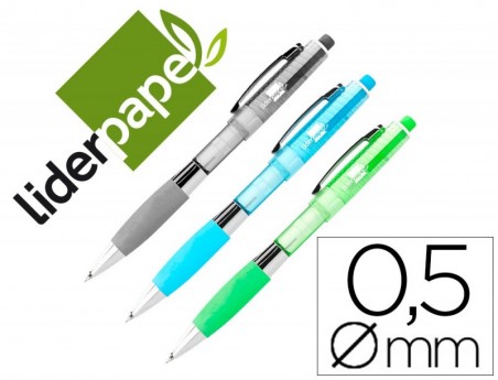 LAPISEIRA LIDERPAPEL 0.5 MM COM BORRACHA E APOIO DE DEDOS SO