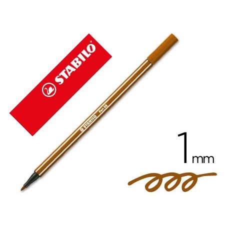 MARCADOR STABILO AGUARELAVEL PEN 68 CASTANHO 1 MM