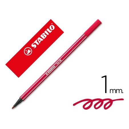 MARCADOR STABILO AGUARELAVEL PEN 68 VERMELHO ESCURO 1 MM