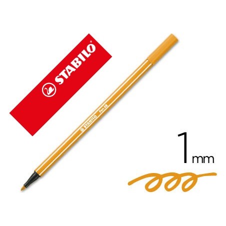 MARCADOR STABILO AGUARELAVEL PEN 68 LARANJA 1 MM
