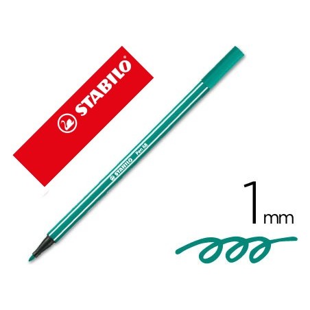 MARCADOR STABILO AGUARELAVEL PEN 68 VERDE ESMERALDA 1 MM