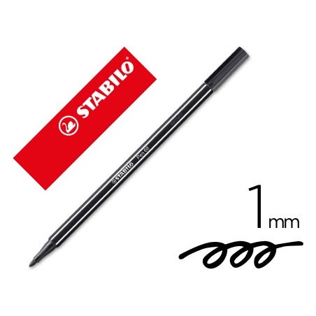 MARCADOR STABILO AGUARELAVEL PEN 68 PRETO 1 MM