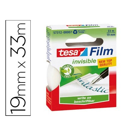 CINTA ADHESIVA TESA FILM INVISIBLE 33X19 MM ECOLOGICA