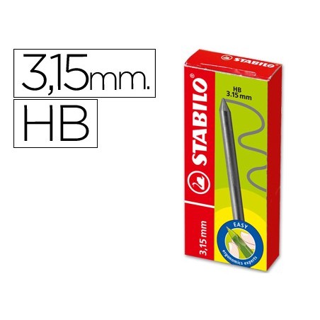 MINAS STABILO EASY ERGO GRAFITE HB DE 3,15 MM -CAIXA DE 6 MI
