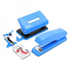 Gift Pack Agrafador+Furador Eagle Neon Color Azul