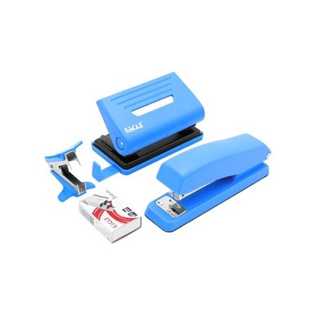 Gift Pack Agrafador+Furador Eagle Neon Color Azul
