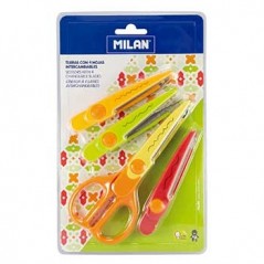 Tesoura Zig Zag c/ 4 Laminas Milan Blister - 1un