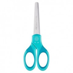 Tesoura Faber-Castell Grip Proteção Azul Turquesa 1un