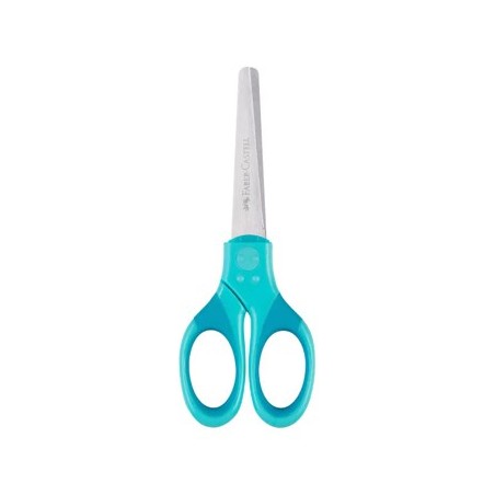 Tesoura Faber-Castell Grip Proteção Azul Turquesa 1un