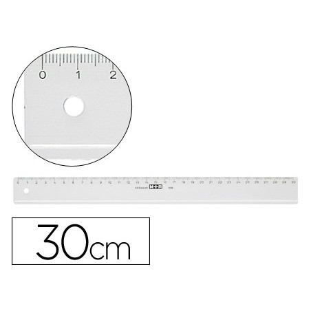 REGUA M+R 30 CM PLASTICO TRANSPARENTE