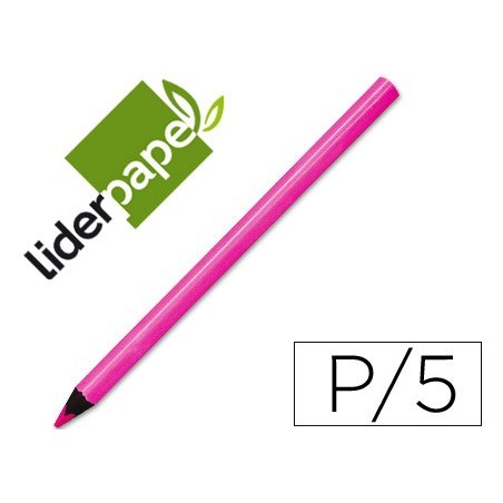 LAPIS DE CORES LIDERPAPEL JUMBO NEON ROSA CAIXA DE 5 LAPIS