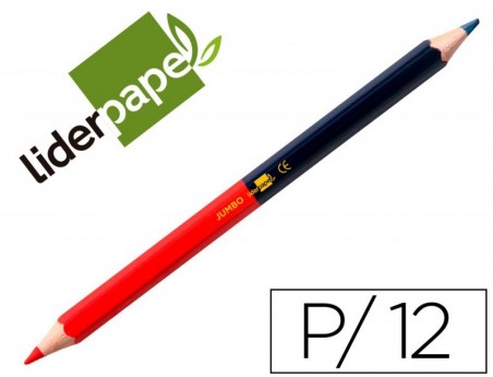 LAPIS DE CORES LIDERPAPEL BICOLOR COM DE 12 CORES JUMBO