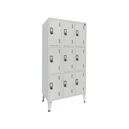 Cacifos Metálicos Triplo 9 Cacifos 900x500x1900mm Cinza