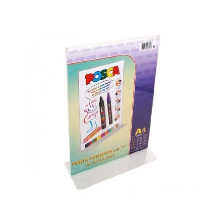 Expositor Porta Precos Acrilico 2 Face A4 em T (98214 / Escr