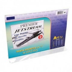 Expositor Porta Precos Acrilico 2 Faces A4 em T Horizontal /