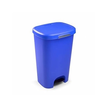 Contentor Plastico c/Pedal 50 Litros Azul un