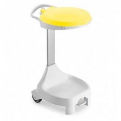 Contentor c/Pedal 120L e Rodas Smile W-70 Branco/Amarelo