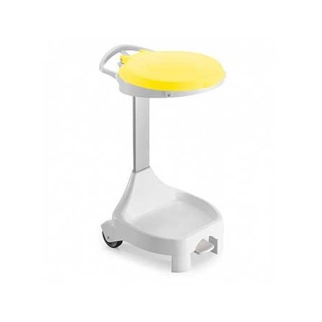 Contentor c/Pedal 120L e Rodas Smile W-70 Branco/Amarelo