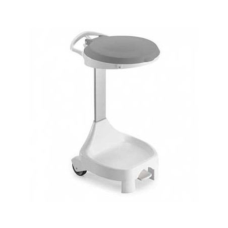 Contentor c/Pedal 120L e Rodas Smile W-70 Branco/Cinza