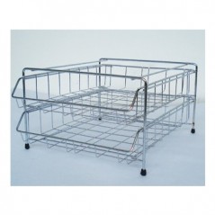 Tabuleiro Arame Cromado com 2 Gavetas / Arquivo e Organizaca