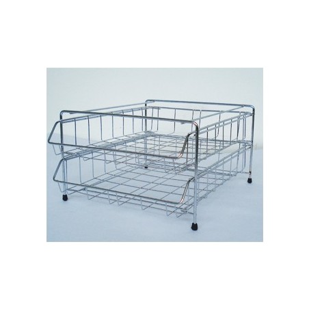 Tabuleiro Arame Cromado com 2 Gavetas / Arquivo e Organizaca