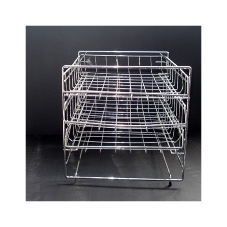 Tabuleiro Arame Cromado com 3 Gavetas / Arquivo e Organizaca