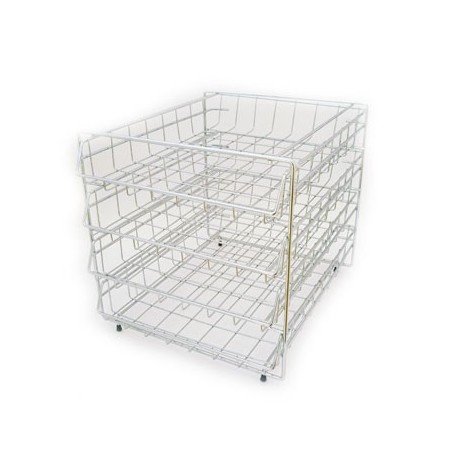 Tabuleiro Arame Cromado com 4 Gavetas / Arquivo e Organizaca