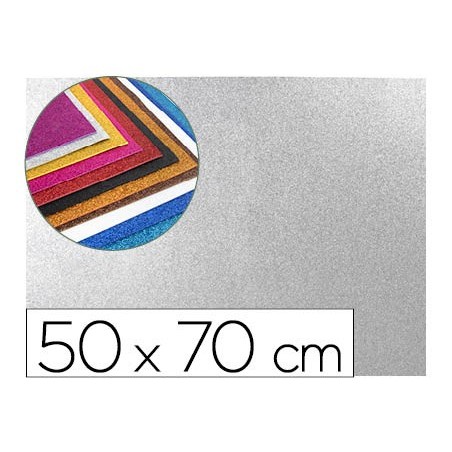 GOMA EVA LIDERPAPEL COM PURPURINA 50X70CM 60G/M2 ESPESSURA 2