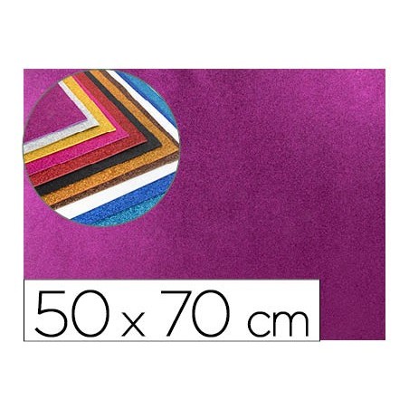 GOMA EVA LIDERPAPEL COM PURPURINA 50X70CM 60G/M2 ESPESSURA 2