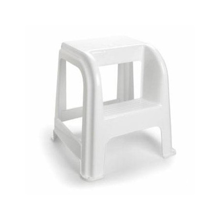 Escadote Plástico 2 Niveis 45cm Altura Cinza