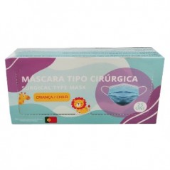 2un Máscara Descartável Criança 3 Camadas Cirúrgica Cx 25un