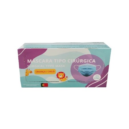 2un Máscara Descartável Criança 3 Camadas Cirúrgica Cx 25un