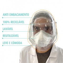 Viseira Proteção Facial contra Espirros Tosse e Salpicos Líq