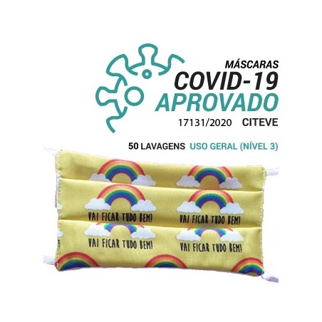 10un Máscara Reutilizável 50 Lavagens Adulto Arco-iris 1un