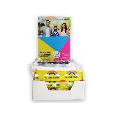 Expositor Máscara Reutilizável 25 Lavagens 34un
