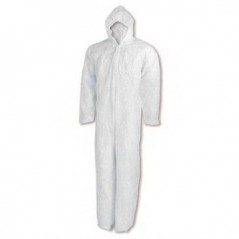 Fato Proteção Capuz Descartável Branco 1un