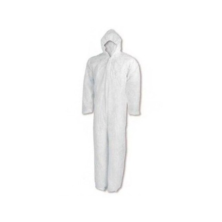 Fato Proteção Capuz Descartável Branco 1un