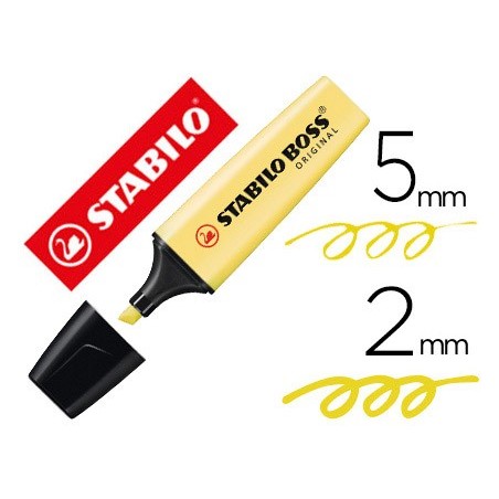 MARCADOR STABILO BOSS PASTEL FLUORESCENTE 70 AMARELO CREMOSO