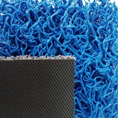Tapete de Malha em PVC c/Fundo 14mm Azul-Metro Linear
