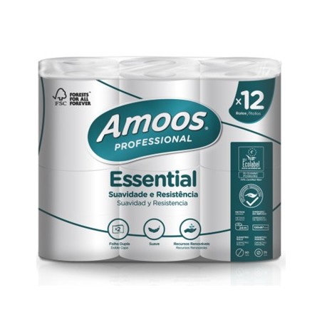Papel Higiénico Doméstico 24mts 2Fls Amoos 12 Rolos