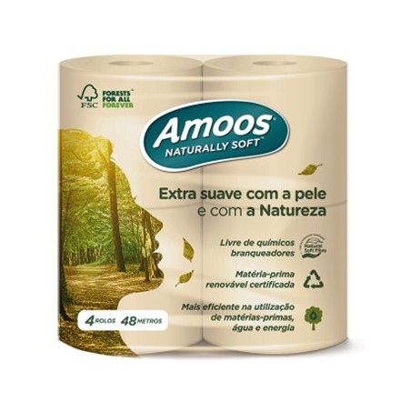 Papel Higiénico Doméstico 48mts 2Fls Naturally Soft 4 Rolos