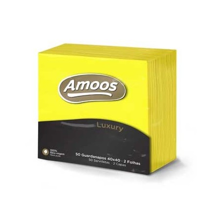 Guardanapos 40x40 2fls Amoos Luxury Amarelo 50un