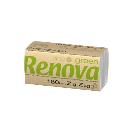 Toalhas Mão ZigZag 22x21,5cm RenovaGreen Branco 5400un