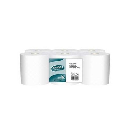 Rolo Toalhas Mao160mtsx20,5cm 2Fls Auto-Corte Amoos Branco 6