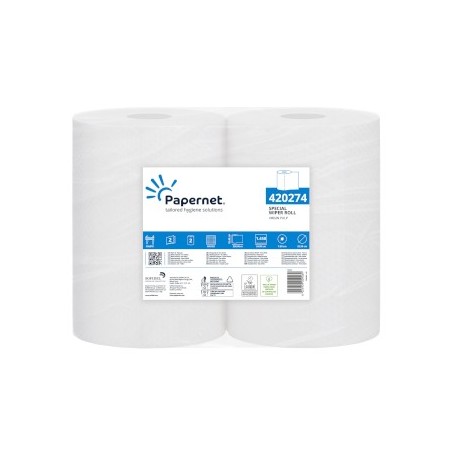 Rolo Toalhas Mão 350mx22,4cm 2Fls PAPERNET Picotado 2un