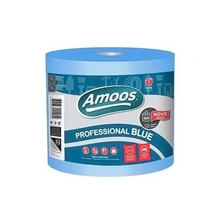 Rolo Toalhas Mão Azul 070mx22cm 2Fls Amoos Prof Blue 1un