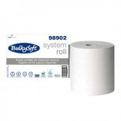Rolo Toalhas Maos BulkySoft Fl Dupla Branco 21cm(250mts)-6u