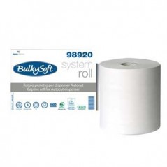 Rolo Toalhas Maos BulkySoft Fl Dupla Branco 21cm(150mts)-6un